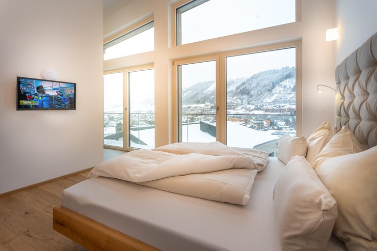 Loft - Schlafzimmer mit atemberaubenden Bergblick